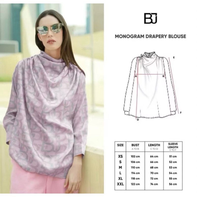Monogram Drapery Blouse