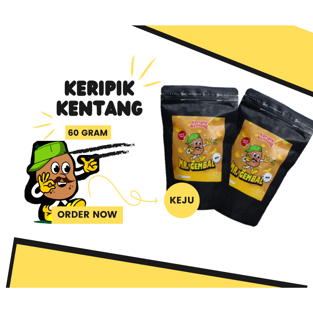 

Keripik Kentang keju 60g Mr. Gembal Camilan Sehat dan Lezat Keripik Kentang Original
