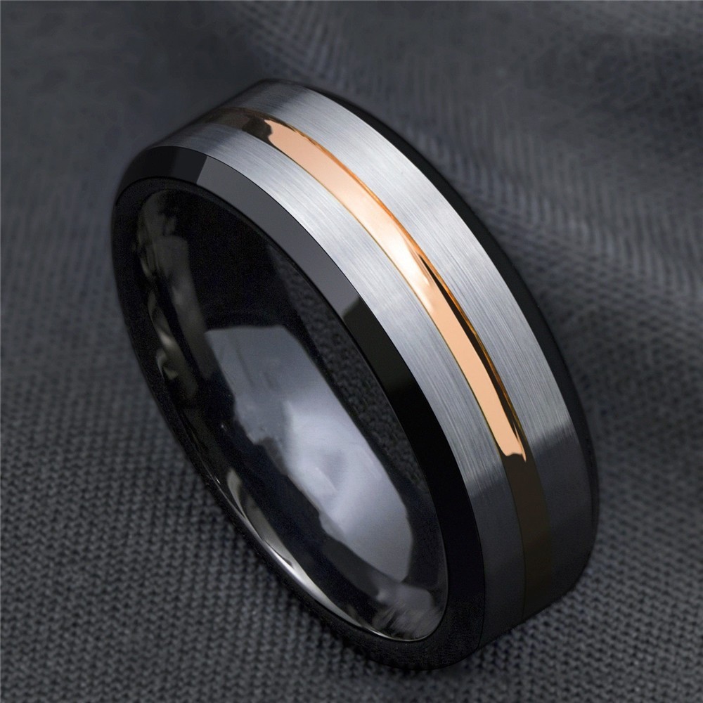 Cincin Silver Black List Gold Untuk Pria Wanita / Perhiasan Silver List Gold / Cincin Laki Laki Kere
