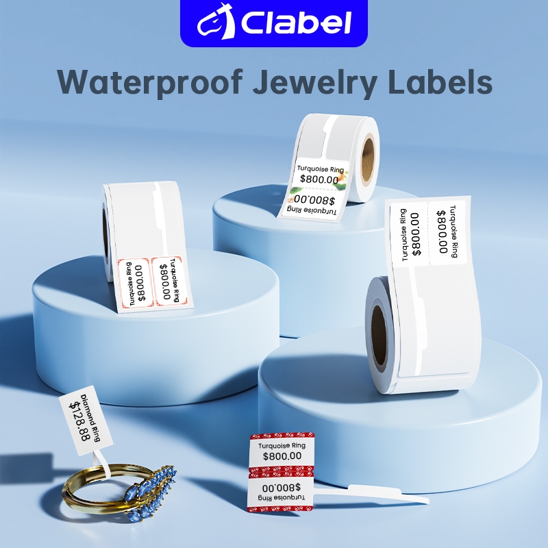 

CLABEL Label cetak kertas termal cocok untuk label harga perhiasan, stiker, kalung perhiasan, headphone, dan label harga lainnya