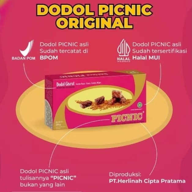 

NOB Dodol Garut Asli 1Kg Berkualitas Premium Orinal - PICNIC Classic 1 Gram
