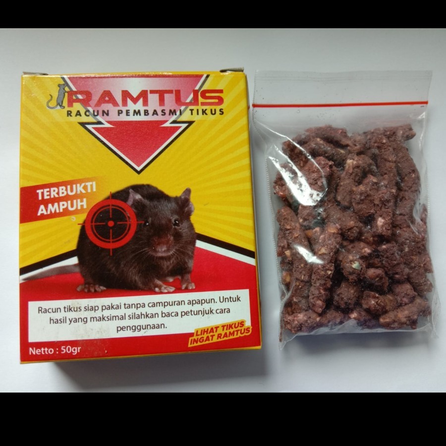 50 Gram (1 pack )- Ramtus Racun Tikus Ramtus Paling Ampuh / Racun Tikus manjur