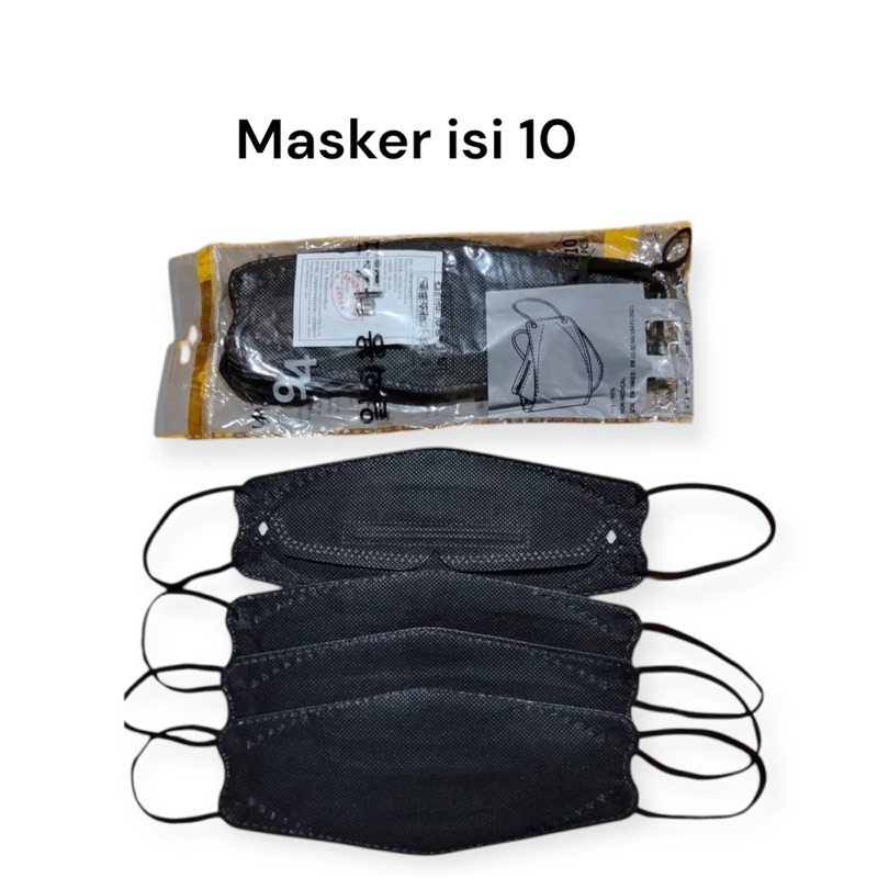 MASKER KF94 ZIPLOCK WARNA HITAM ISI 10