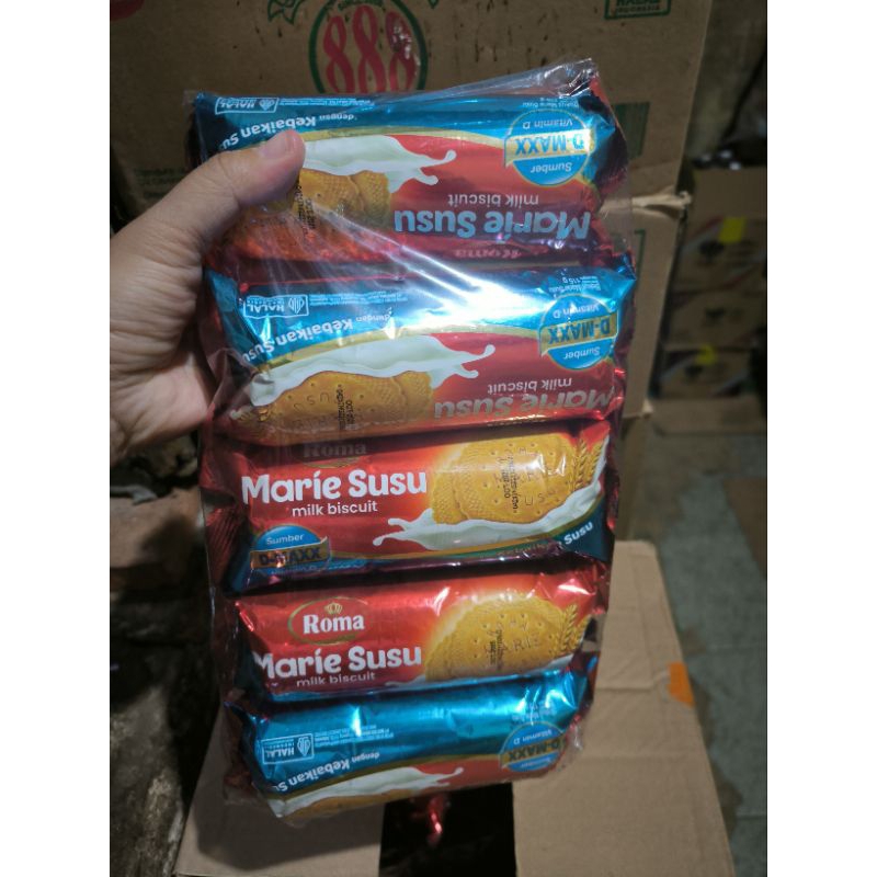 

1 Pak Roma Biskuit Marie Susu Isi 5 Pcs x 115 Gr