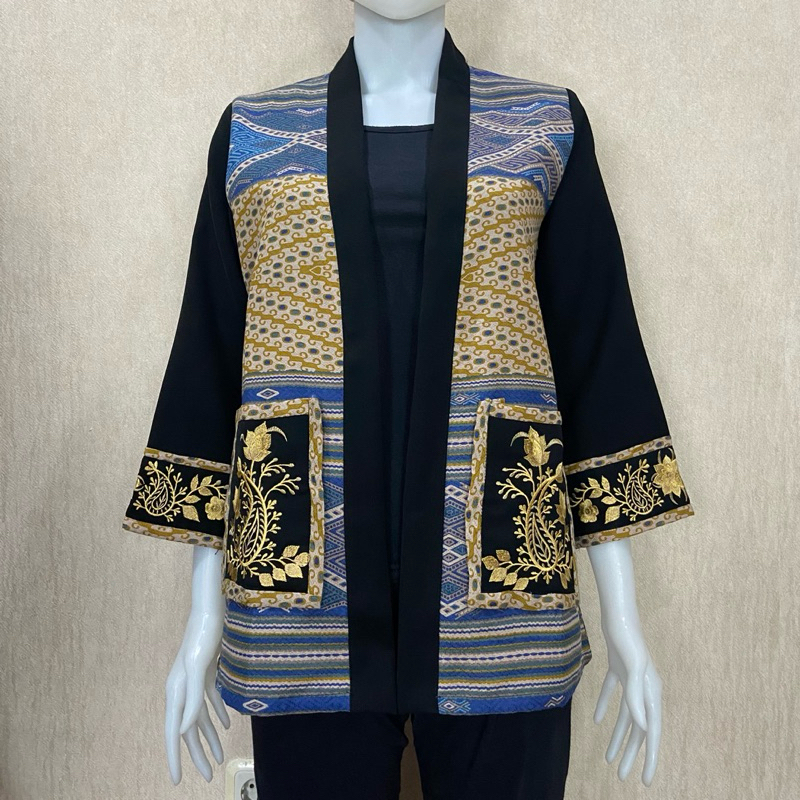 Atasan Outer Batik Wanita Cewe Premium Exclusive Blouse Kondangan Pesta Kerja Formal Cewek Full Lapi