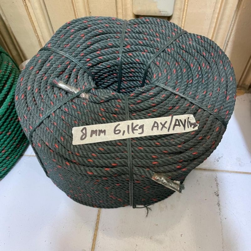 Tali Tambang Plastik PE 8 mm (Harga Per Roll - 6,1 KG)