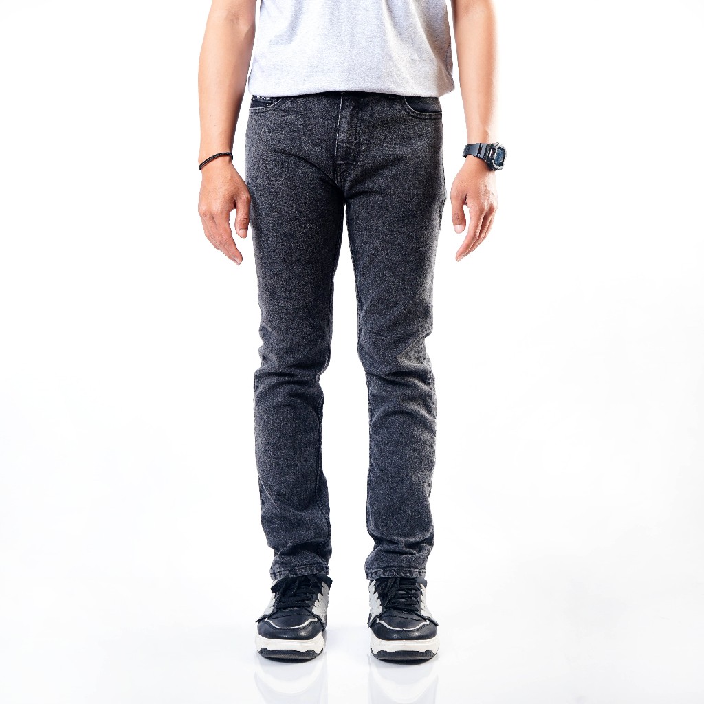 Black ID - Celana Panjang Denim Pria Black Wash Basic | Lp DNM IXORA