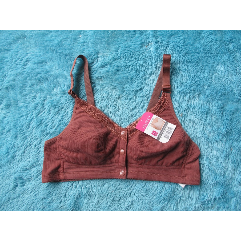 WIRELESS BRA FELANCY 072- 02003 BRA KANCING DEPAN MAR PNK SIZE 38B (B85) 40B (B90)