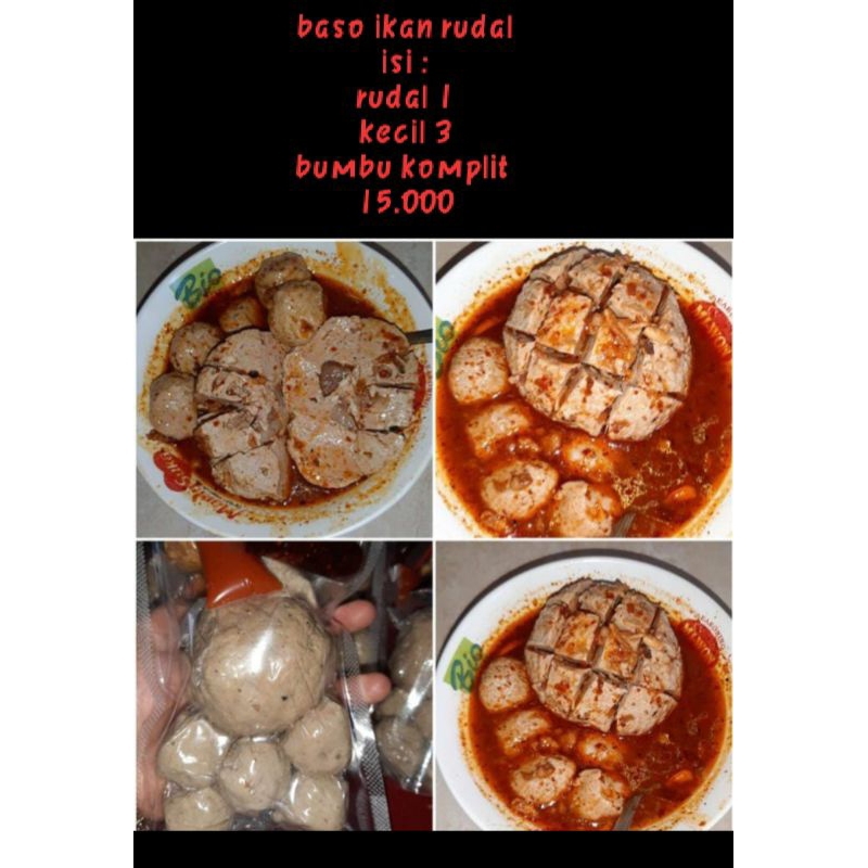 

paket bakso/baso ikan sinar bahari rudal