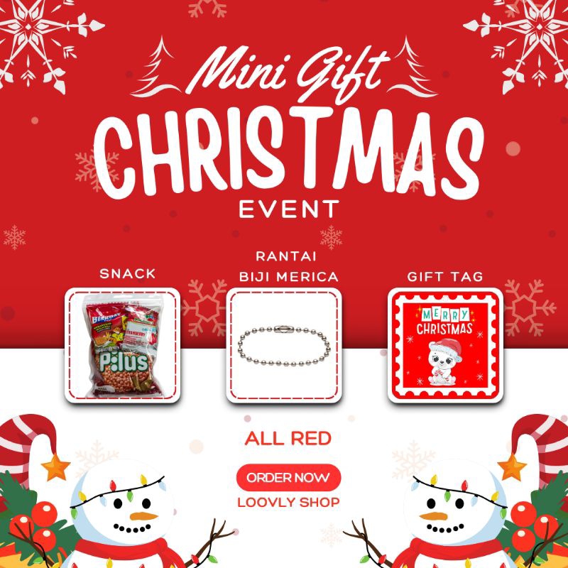 

(Tanpa Minimal Order) Mini Gift Snack Special Christmas Event / Paket Bingkisan Mini Snack Ulang Tahun / Freebies Snack / Hampers Snack / Souvenir Wisuda Snack / Hadiah Reward Snack / Mini Goodie Bag / Gift Card Kartu Ucapan Custom Hemat Termurah - Loovly