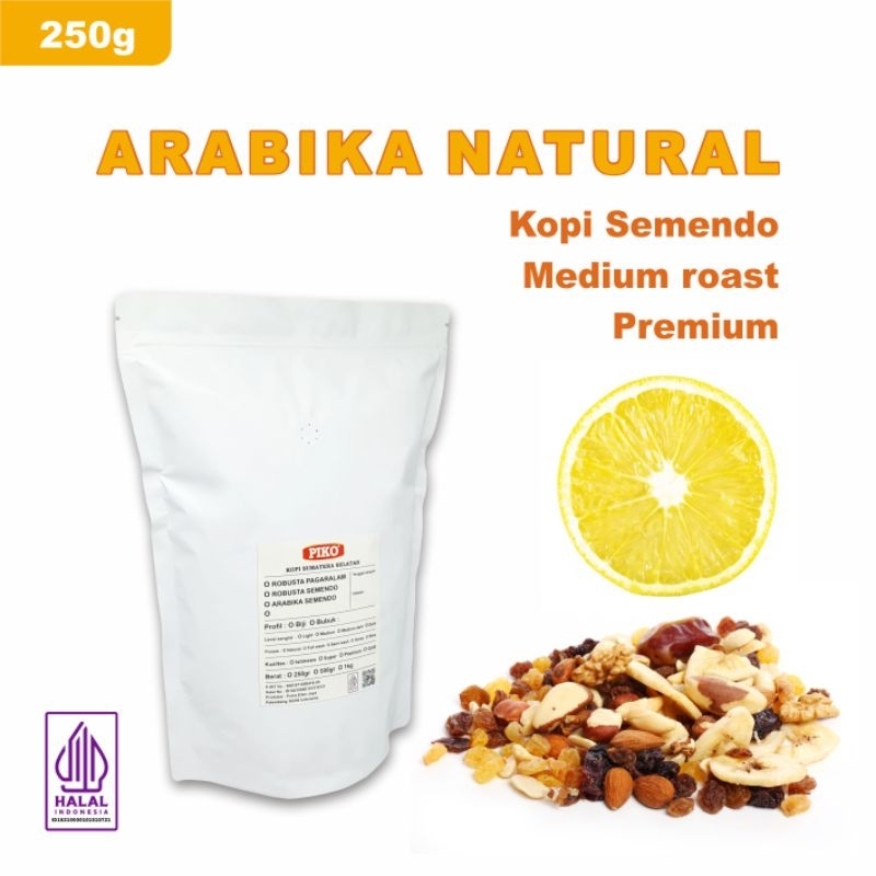 

Kopi Arabika Semendo Natural 250gr Premium Petik Merah Biji Kopi Bubuk
