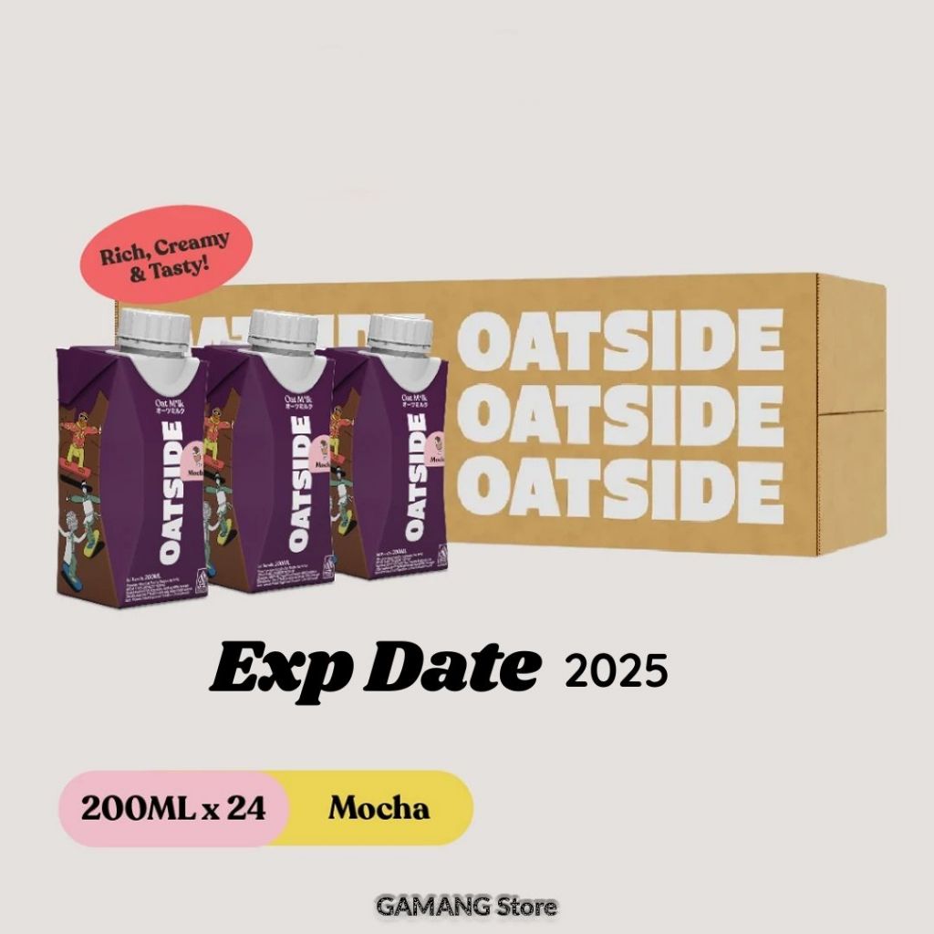 

OATSIDE Mini Cap Oat Milk Mocha 200ml (24 pcs) (Kemasan Tutup Botol)