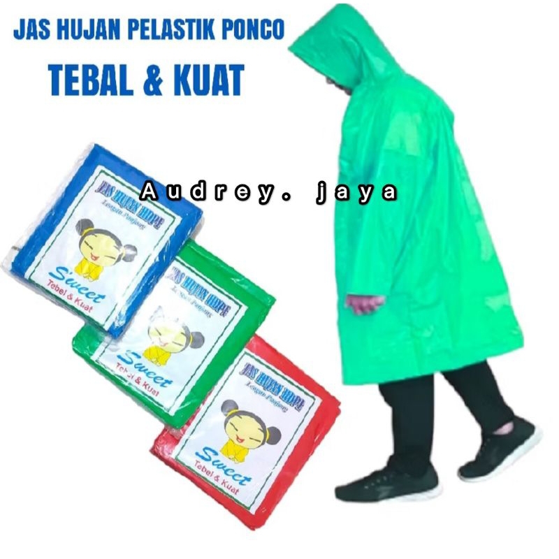 Jas Hujan Plastik Ponco HDPE  Jas hujan Ponco Kuat dan Tebal