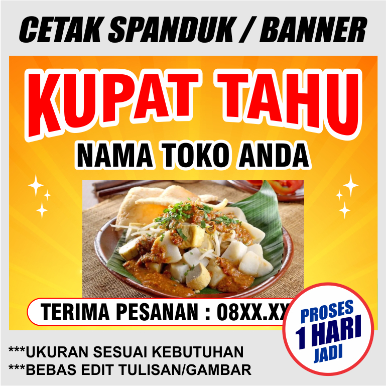 spanduk banner kupat tahu cetak benner kupat tahu custom