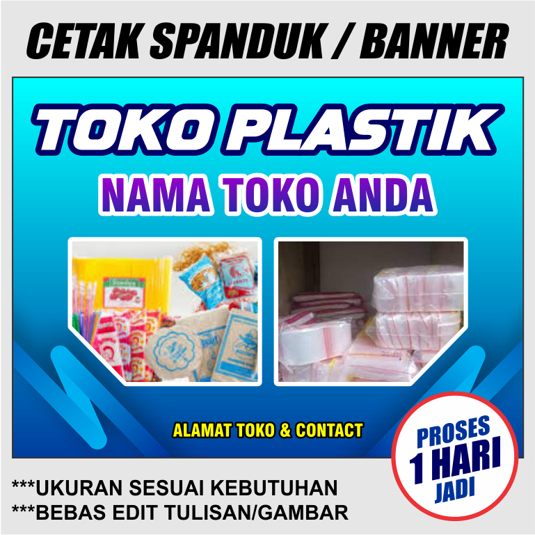 spanduk banner toko plastik cetak benner toko plastik custom
