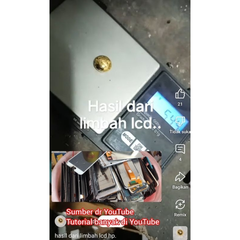 LCD HP RANDOM PER KILO RUSAK BEKAS UNTUK BAHAN LEBURAN