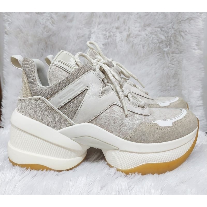 PRELOVED Sepatu Michael Kors Olympia Trainer Optic White