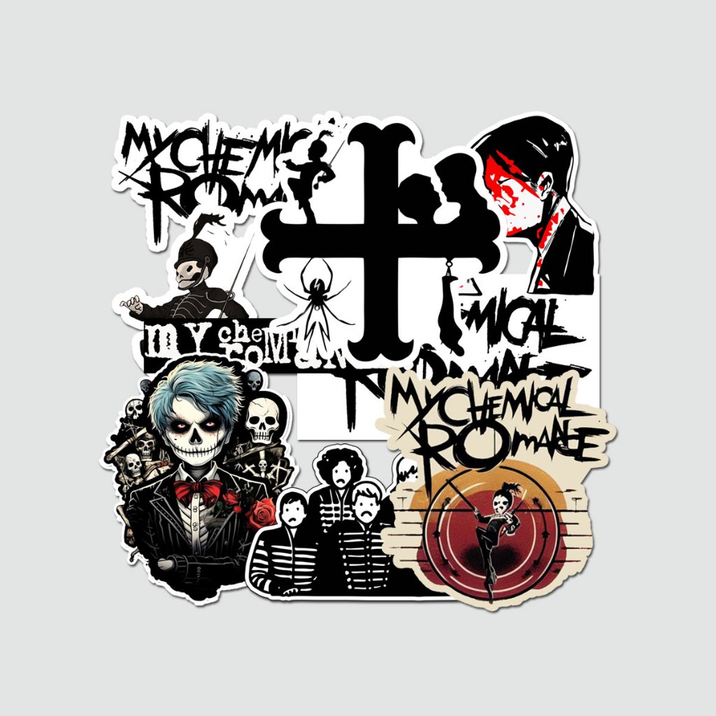 

Sticker My Chemical Romance pack - stiker band rock emo metal amerika - helm laptop tumbler
