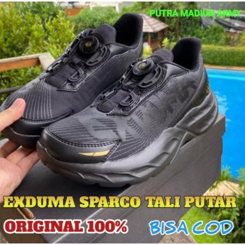 SEPATU EXDUMA RACING BLACK TALI PUTAR ORIGINAL SOL BARU / SEPATU EXDUMA TALI PUTAR