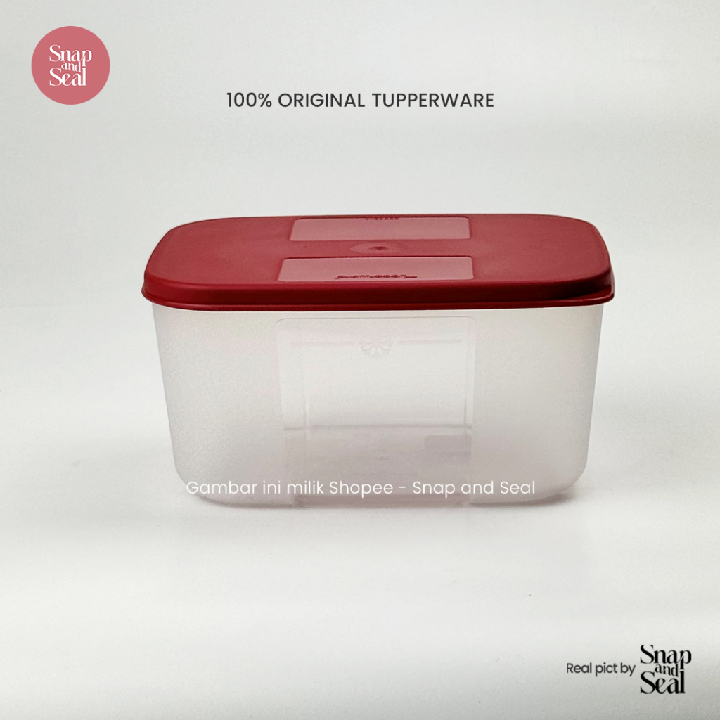 Tupperware Freezermate 650ml seal merah clear