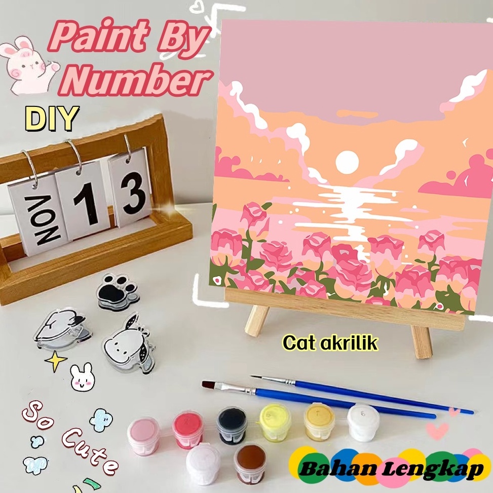 

Segera Order HIGHTUNE Paint By Number 2x23x4cm Lukisan Kanvas DIY Digital Painting Kit With Kanvas Kuas dan Cat