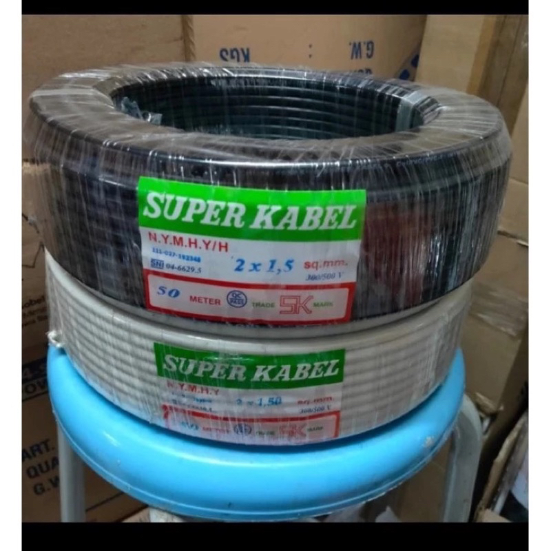 Kabel Serabut 2x1.5 2x1,5 50M 50 Meter Super Kabel