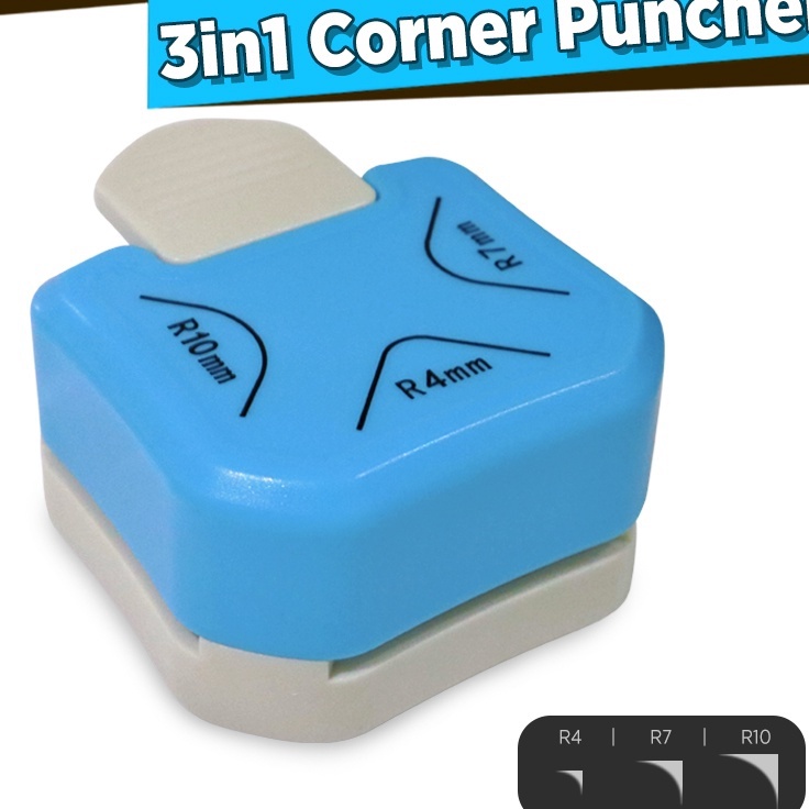

Sekarang Diskon 3 IN 1 Corner Puncher Pemotong Sudut Corner Puncher Rounder Pemotong Ujung Kertas Plastik pembolong kertas