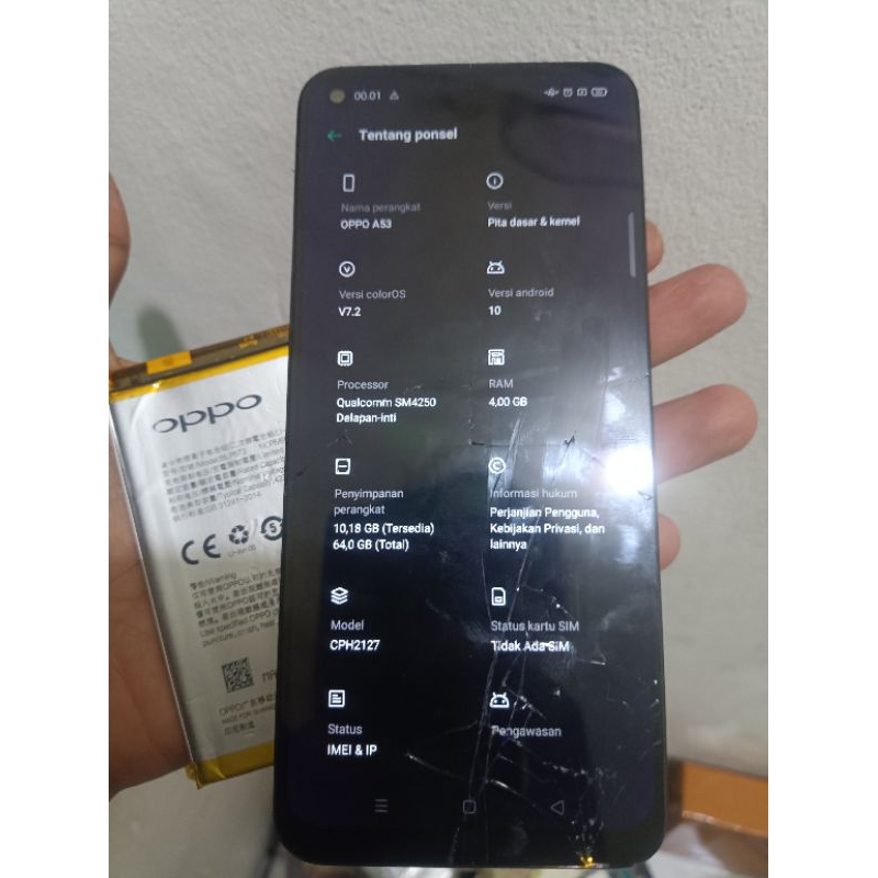 MESIN OPPO A53  GARANSI NORMAL TESTED