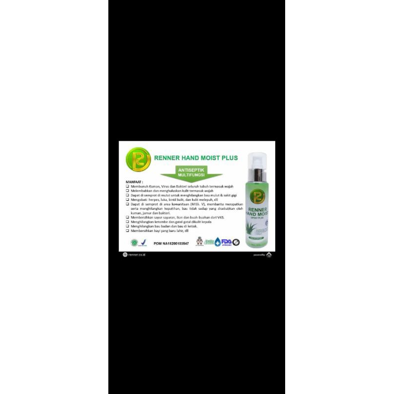 hand moist RenneR/ANTI SEPTIK/OBAT LUKA BAKAR/SAKIT GIGI