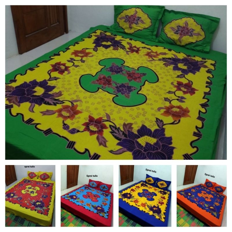 Sprei batik tulis halus No 1 asli pekalongan ukuran 180x200 bahan katun halus sprei motif batik peka