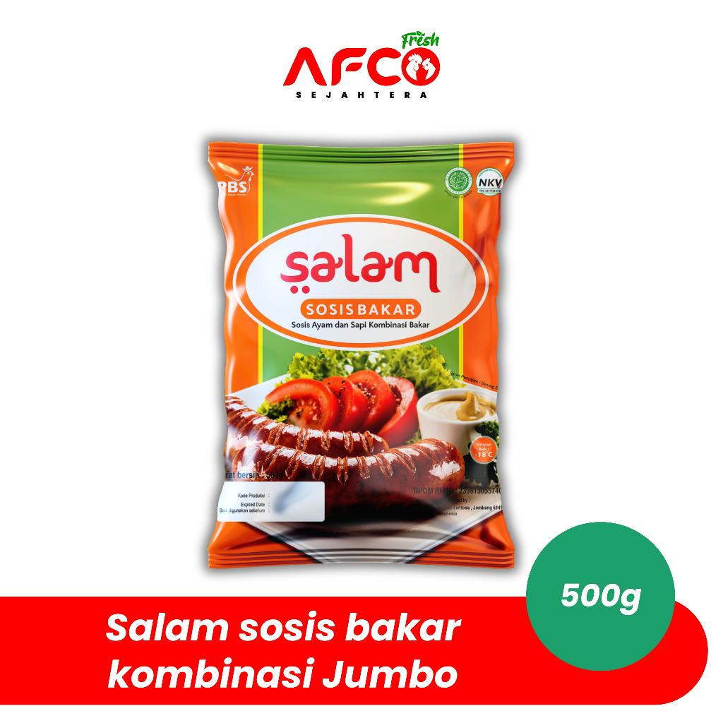 

Afco Fresh Salam sosis bakar kombinasi Jumbo 500g