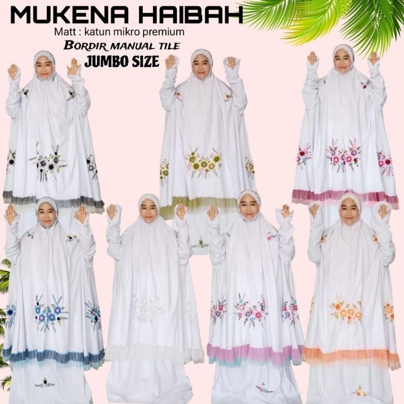 mukena haibah jumbo setelan berlengan