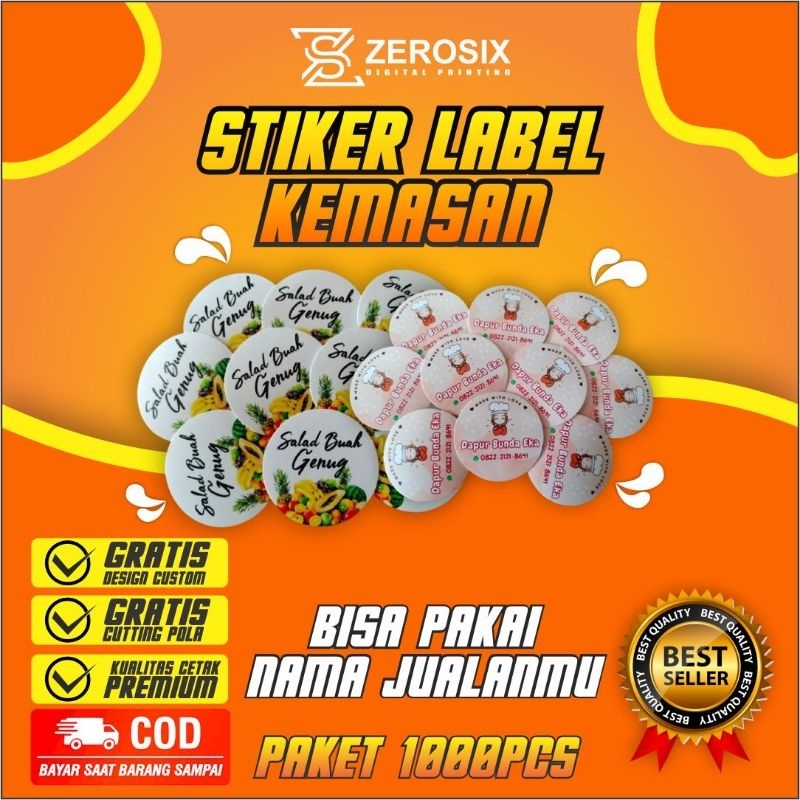 

STIKER PAKET 1000 PCS || CHROMO || VYNIL || LABEL USAHA