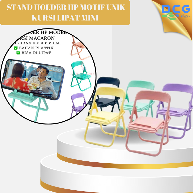STAND HOLDER HP SERBAGUNA HOLDER HP MOTIF UNIK KURSI LIPAT MINI