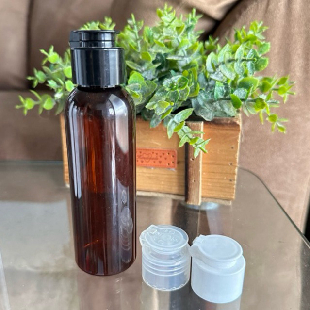 BOTOL FLIP JAMUR 100ML PLASTIK COKLAT AMBER