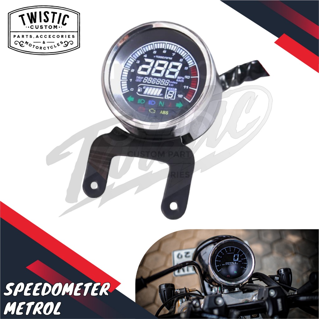 Speedometer Digital Metrol Motor Custom Bobber Universal