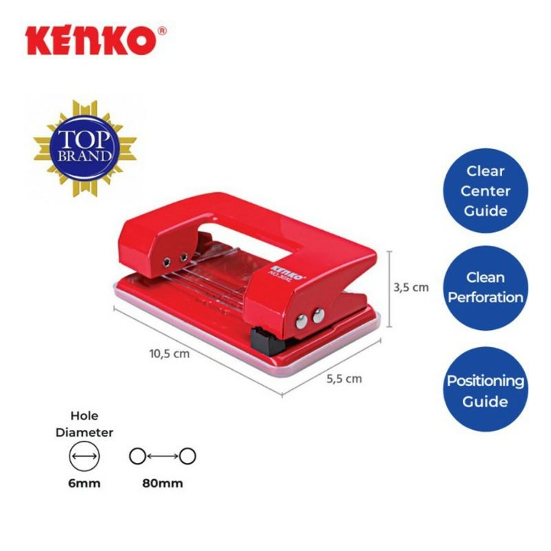 

Kenko Punch Hole Puncher 6mm / Pembolong Kertas Kenko 2 Lubang