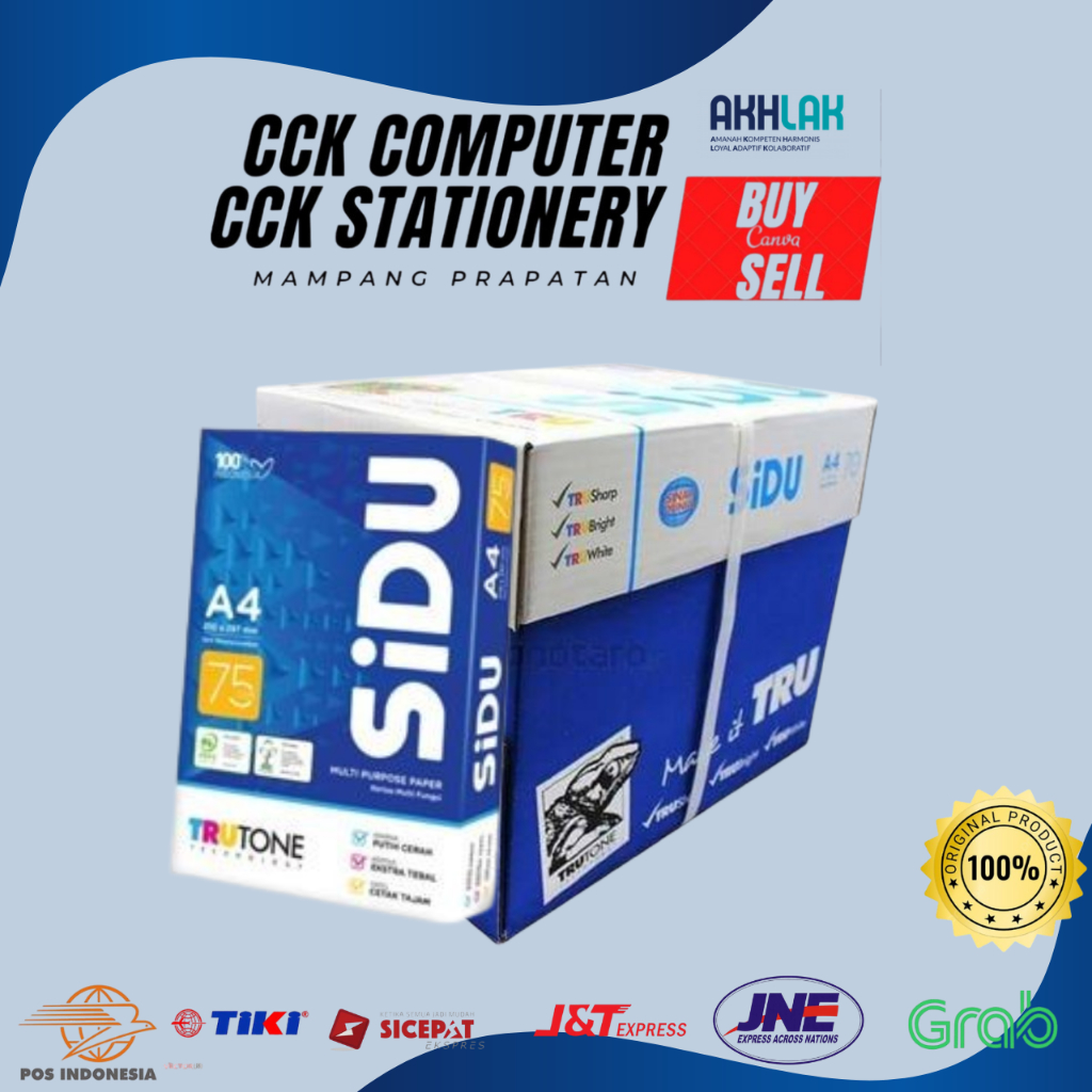 

kertas HVS A4 70Gsm SIDU 1 RIM