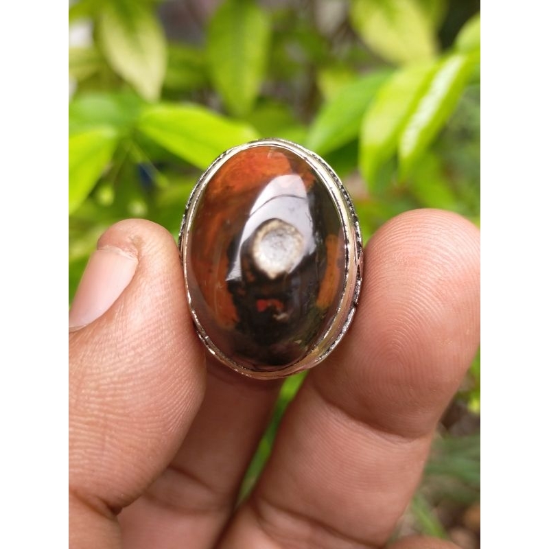cincin batu akik natural akik motif unik