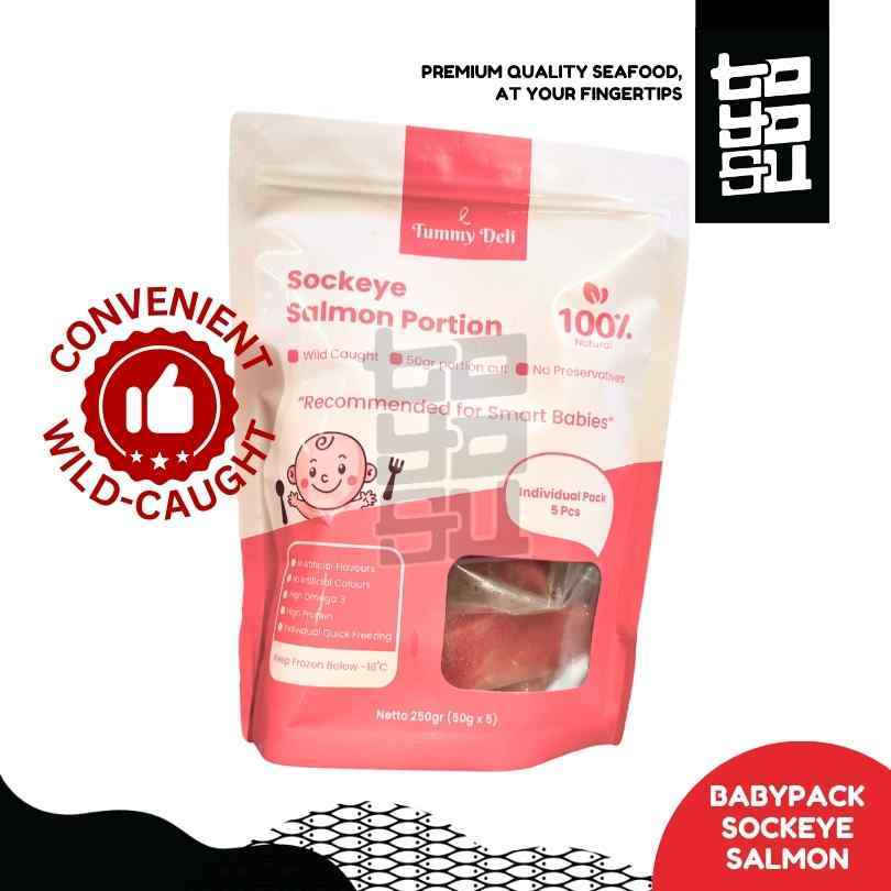 

SOCKEYE SALMON BABY PACK - IKAN SALMON MPASI BAYI - WILD CAUGHT FROZEN SALMON | TOYOSU