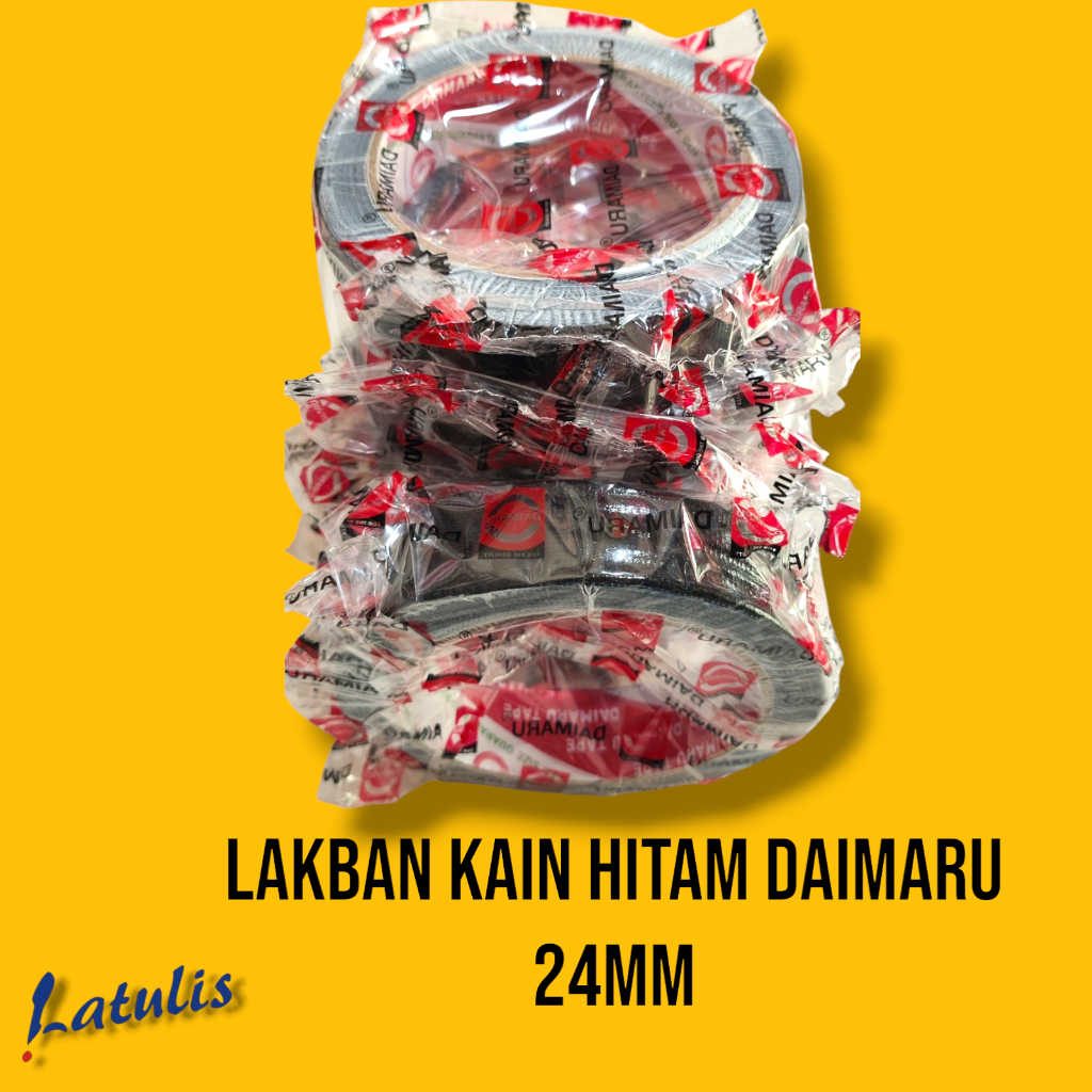 LAKBAN KAIN HITAM DAIMARU 2 INCH / CLOTH TAPE (3 Roll)