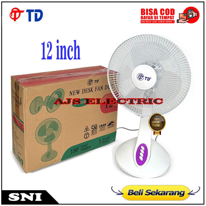 TERMURAHKipas Meja Desk Fan TD 12 Inch MURAH /kipas 12 inch duduk/Kipas angin 2 in 1 TD 12" DUO