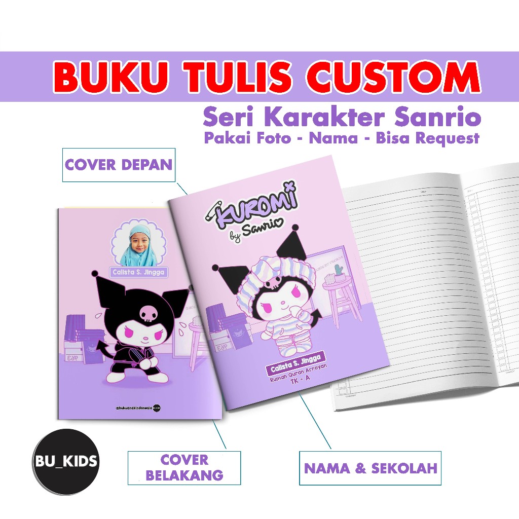 

Buku Tulis Sidu Custom Nam Foto Anak Karakter Kartun isi 58 Lembar - Seri Cita-citaku