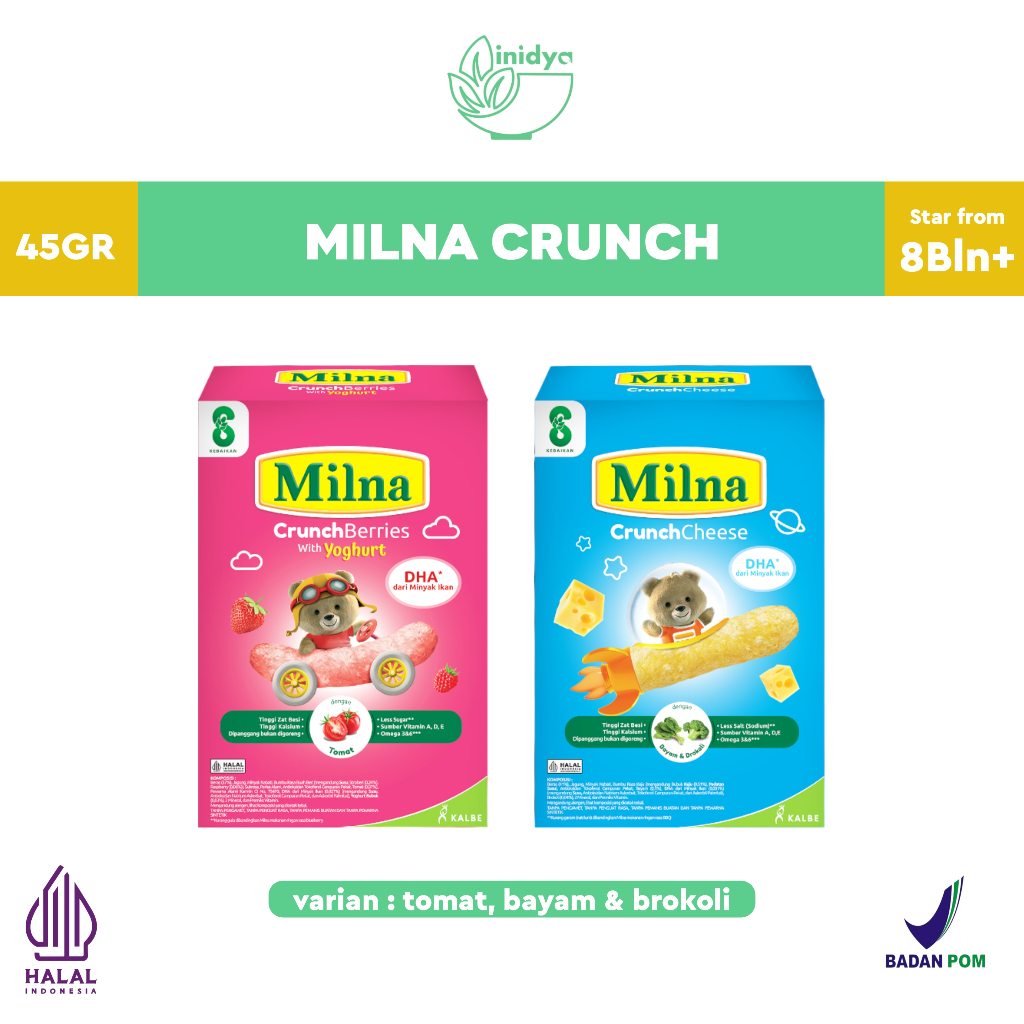 MILNA Crunch 20gr - Snack Bayi Snack Mpasi Cemilan Bayi 6 12 Bulan Promina Baby Crunchies