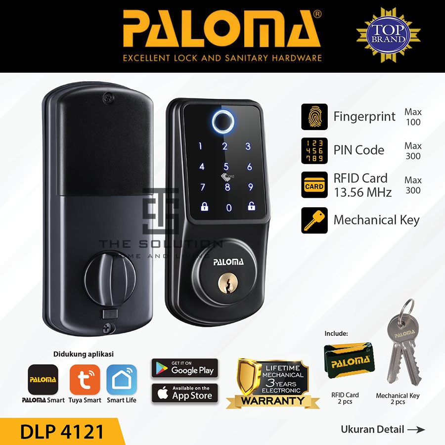 Smart Door Lock PALOMA DLP 4121 Tambahan Kunci Pintu Digital Smart Home Wifi Deadbolt