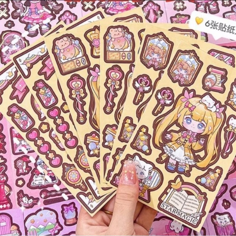 Stiker 1 Lembar Journaling Aesthetic Lucu DIY Scrapbook botol minum