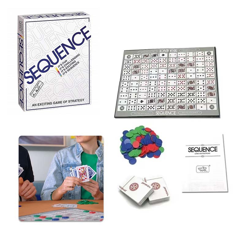 Sequence Board Game Card Game Sequence Classic Game Mainan Board Game Seru Playing An Exciting Card 