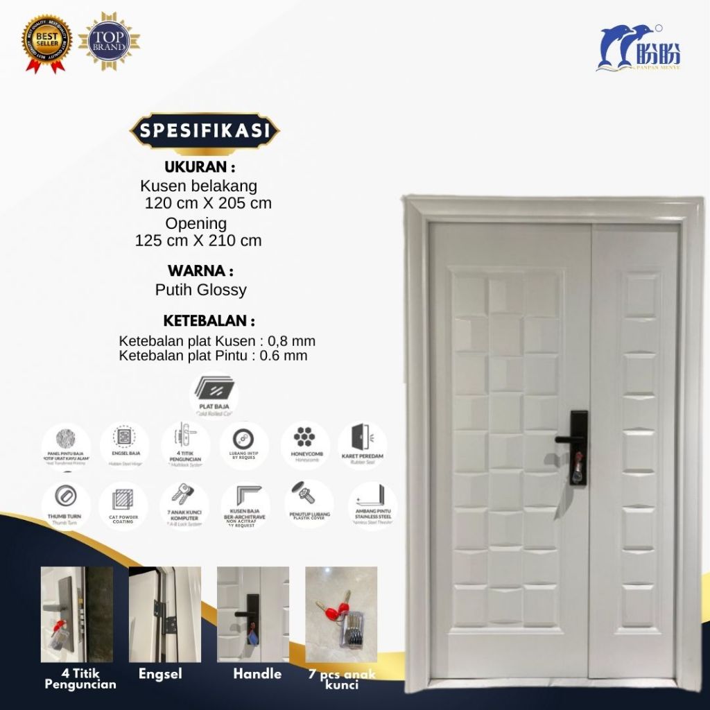 PINTU BAJA MOM&SON PANPAN/PINTU UTAMA MEWAH/PINTU KAMAR/PINTU KAMAR MANDI/PINTU RUMAH MEWAH