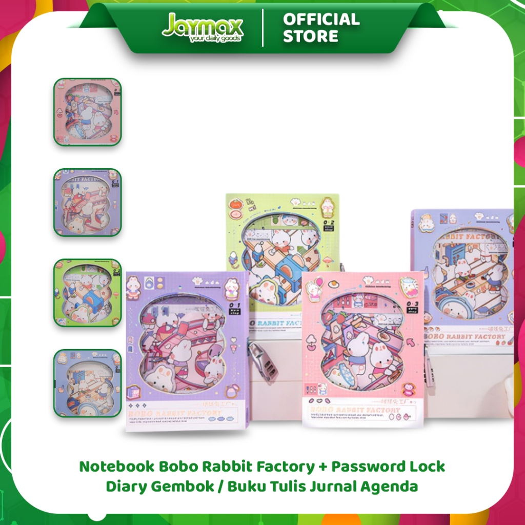 

Notebook Bobo Rabbit Factory + Password Lock / Diary Gembok / Buku Tulis Jurnal Agenda