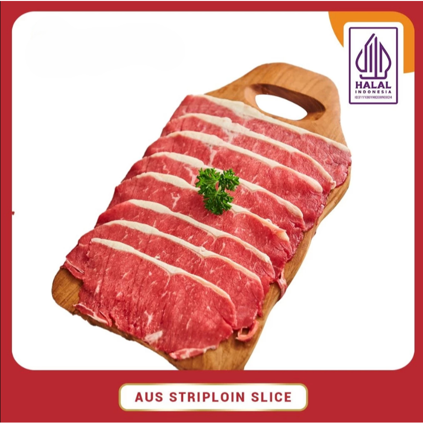 

Daging Sapi Striploin Sirloin Aus Beef Slice Lean Meat 250gr